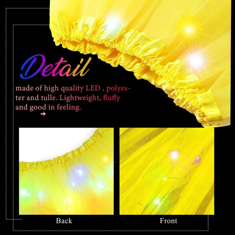 Nicute Light Up Tutu Led Layered Tulle Tutus Skirt for Women - Image 3